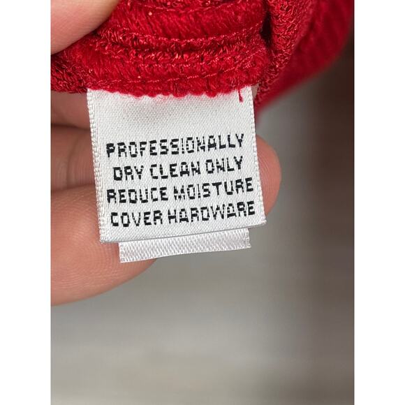 St John Women’s 10 Red Knits Wool Crochet Zip Front Designer Jacket NEW - Picture 8 of 9